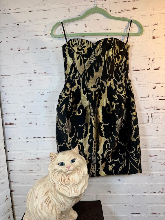 h&m black and cream dress H&M