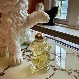 Frasco de colônia estilo Art Déco vintage com cisne iridescente: AVON Charisma dos anos 70 (WN-A081)