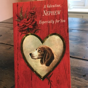 Vintage Karte, Valentinstag, Karte, Beagle, Segelboot, Neffe (B559-EP-004) GESCHENK