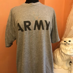 Army Tshirt, Vintage Tshirt, USA Military Gray Tshirt, Army / Navy (TS-A029)