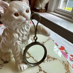Vintage Magnifying Glass, Vintage Looking Glass, Brass Desk Accessories (HG-A118)