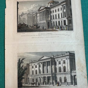 Antique Print, London Architecture, 1827 Steel Plate Engraving by Thomas Hosmer Shepherd (AR-A283)