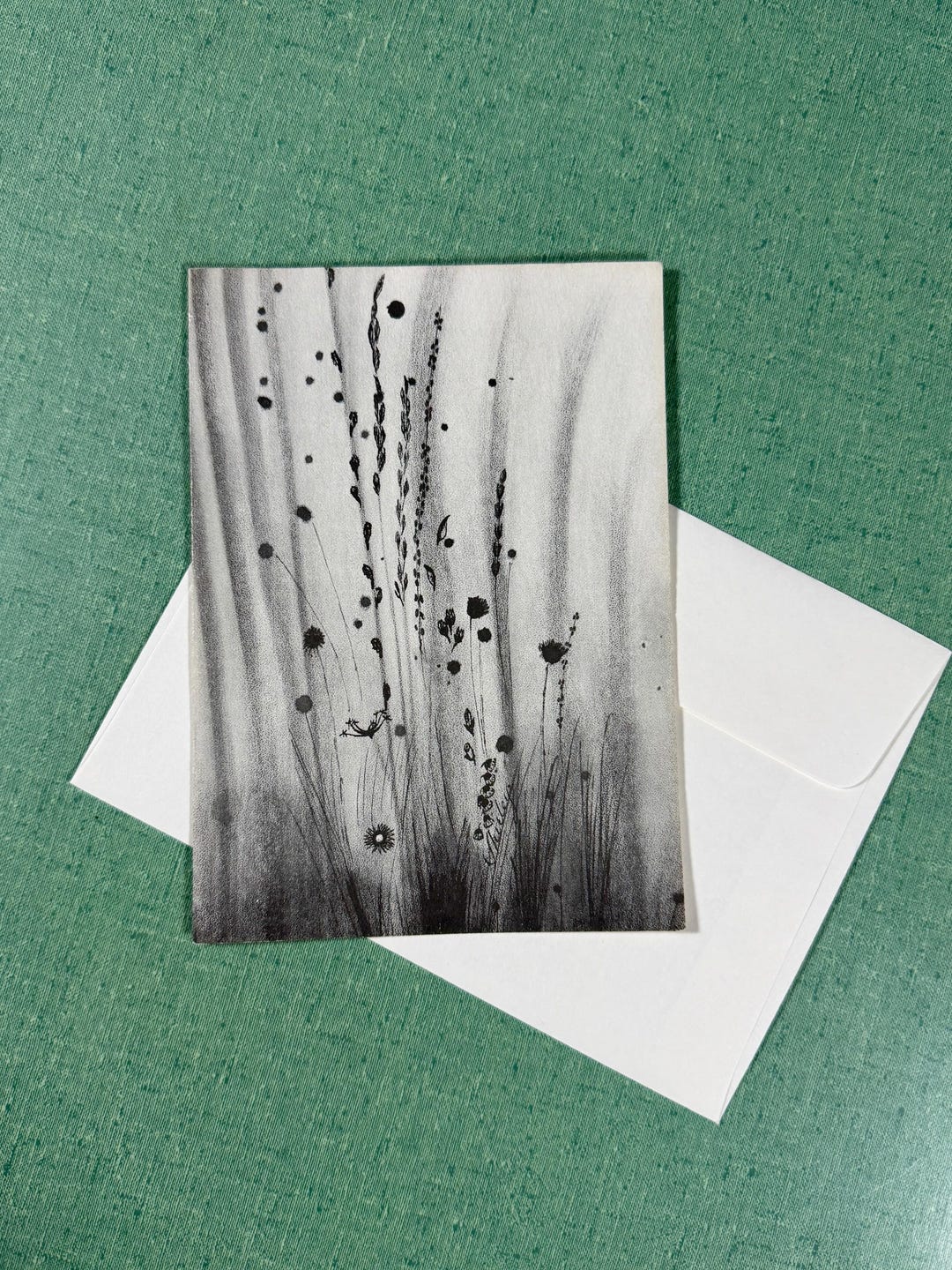 Set of 6 Vintage Botanical Greeting Cards | Black & White Floral Design ...