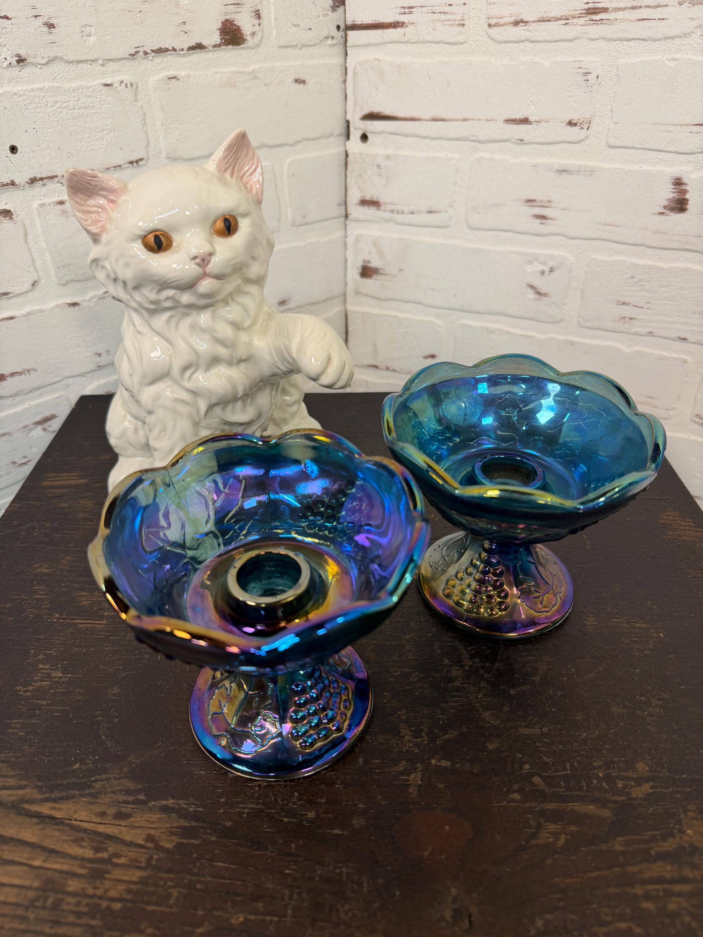 Indiana Carnival Glass Iridescent Blue - Etsy
