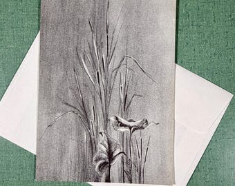 Set of 6 Vintage Botanical Greeting Cards | Black & White Floral Design ...