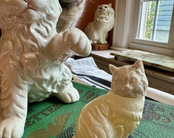 Vintage Avon Kitten Cologne Bottle: 1970s Milk Glass "Somewhere" (WN-A068)