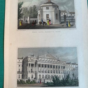 Antique Print, London Architecture, Hand Colored 1829 Steel Plate Engraving by Thomas Hosmer Shepherd (AR-A296)