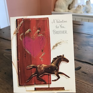Cartão Vintage, Cartão de Dia dos Namorados para Irmão, Cavalo (EP-A013)