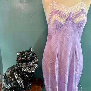 Vintage Nightgown, Purple 60s-70s Nightgown by Blutenwasche, Retro Nighty, Peignoir (CL-A175)