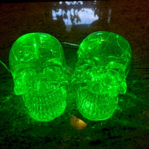 Resin skull with lights