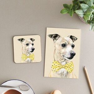 Dapper Dog coaster + jeu de cadeaux de carte
