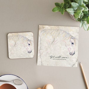 Obtenez bien bientôt - j’espère que vous vous sentez mieux carte + ensemble cadeau coaster