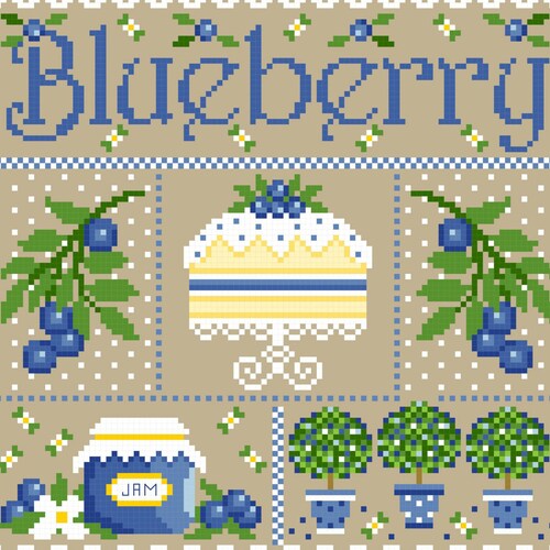 Blueberry Sampler Cross Stitch Chart PDF Etsy