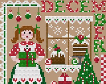 Miss December 2019 Calendar Girls Series Cross Stitch PDF chart