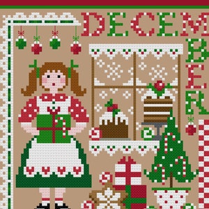 Miss December 2019 Calendar Girls Series Cross Stitch PDF chart
