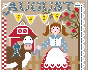 Miss August 2019 Calendar Girls Series Cross Stitch PDF chart