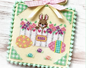 Bunny Trail Welcome Easter Cross Stitch PDF chart