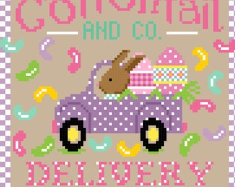 Cottontail Delivery Easter Cross Stitch Chart PDF
