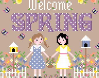 Welcome Spring Cross Stich Chart PDF