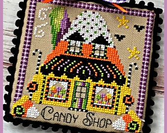 BOOville Candy Shop Halloween Cross Stitch PDF chart