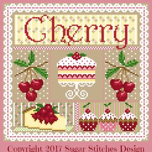 Cherry Sampler Cross Stitch Chart PDF image 1