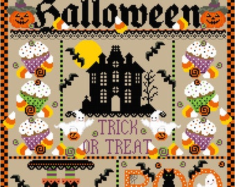 Halloween Sampler Cross Stitch E-Chart