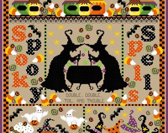 Spooky Spellls Halloween Sampler Cross Stitch E-Chart