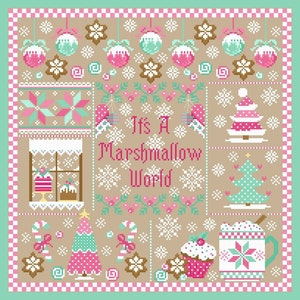 It's A Marshmallow World Christmas Sampler Cross Stitch PDF Chart