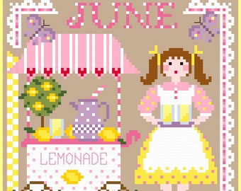 Miss June 2019 Calendar Girls Series Cross Stitch PDF chart