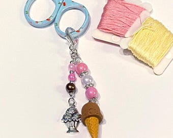 Beaded Ice Cream Scissor Fob