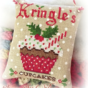 Kringle&#39;s Cupcakes Cross Stitch PDF Digital Pattern