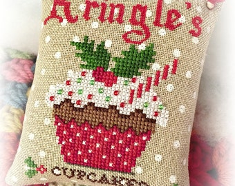 Kringle's Cupcakes Cross Stitch PDF Digital Pattern