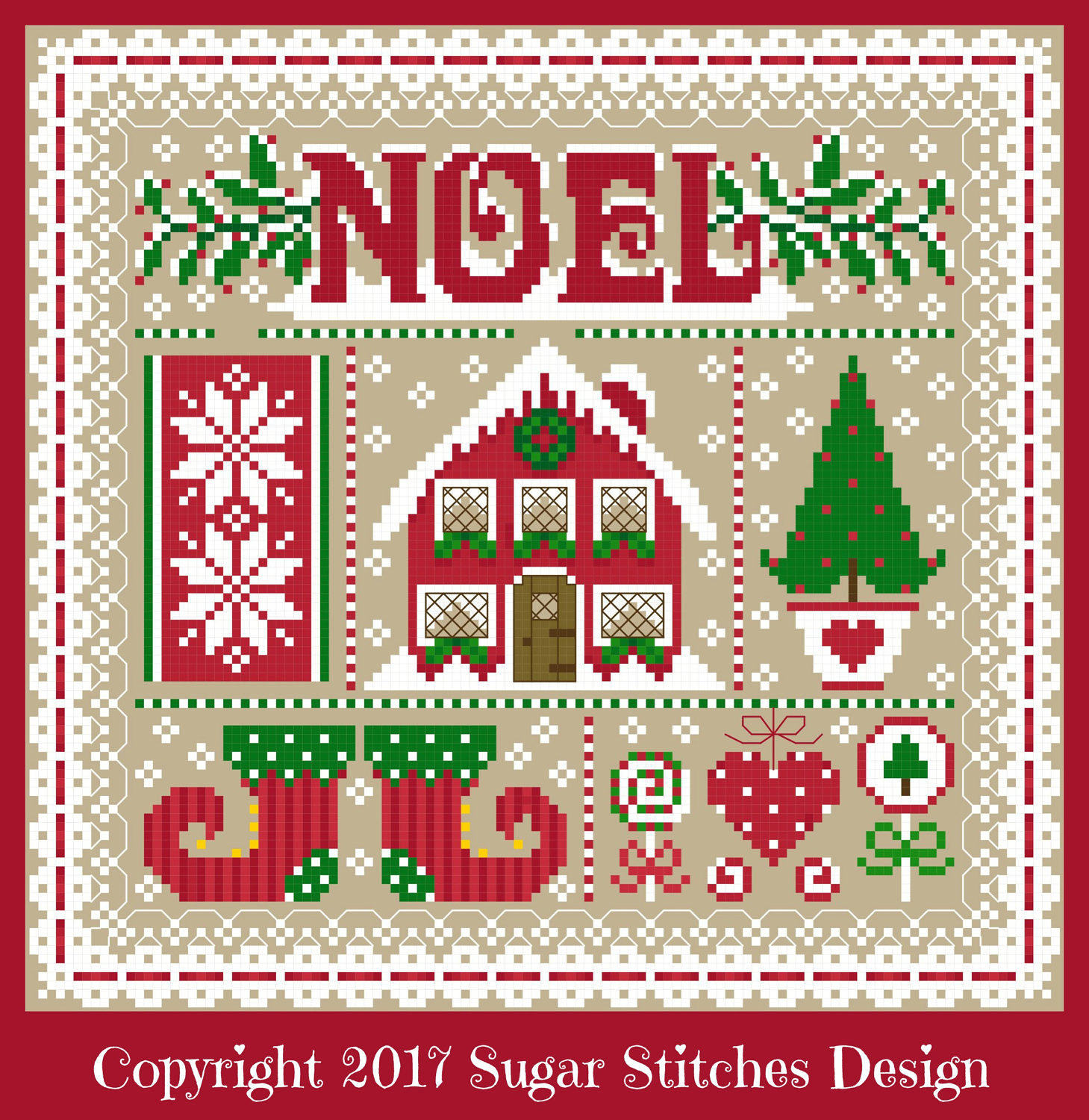 Noel Christmas Sampler Cross Stitch Chart PDF - Etsy