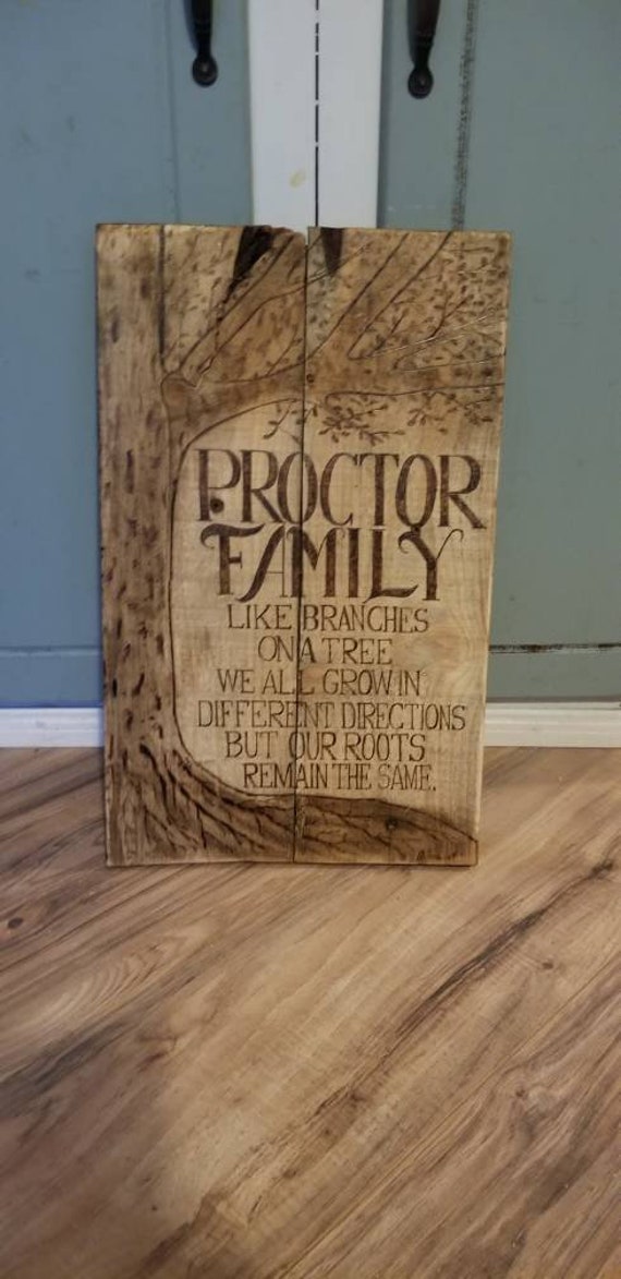 Family Tree Wood Burned Sign Like Branches On A Tree We All Etsy