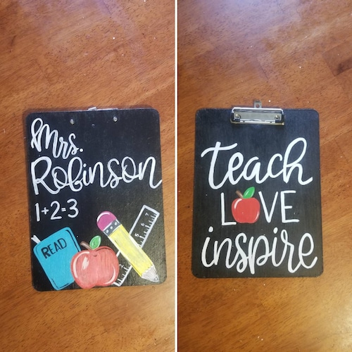 Teacher Clipboard Teacher Appreciation Gift Teach Love Etsy