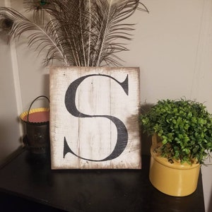 Initial sign. Last name initial photo wall decor, rustic letter sign, gallery wall, mother's day gift, family name initial decor, farmhouse