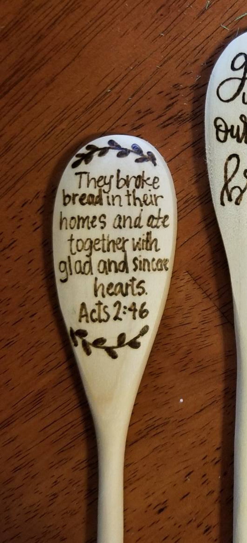 Wood Burned Christian Themed Spoons Bible Verse Wood Spoon Etsy