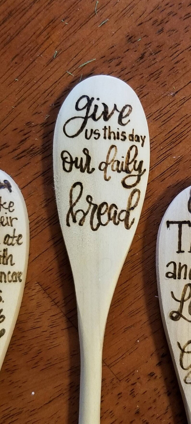 Wood Burned Christian Themed Spoons Bible Verse Wood Spoon Etsy