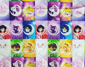Sailor Moon 13inX 17 in Fat Quarter Piece Polyester Cotton Fabric