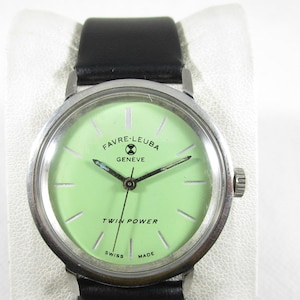 Original 100% Vintage FAVRE LEUBA GENEVE Twin Power Winding Swiss Wrist Watch #C587