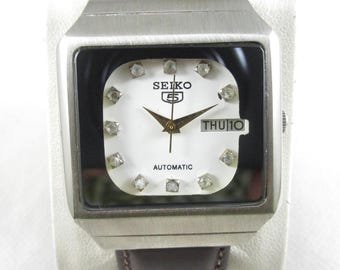 オリジナル セイコー 5 自動巻き デイデイト 日本製腕時計 メンズ