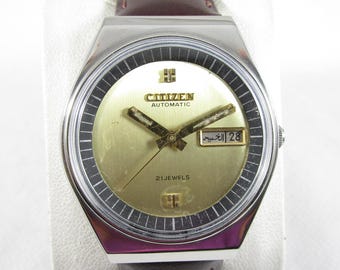 Original Vintage CITIZEN 21 Jewels Automatic Day Date Japan Made