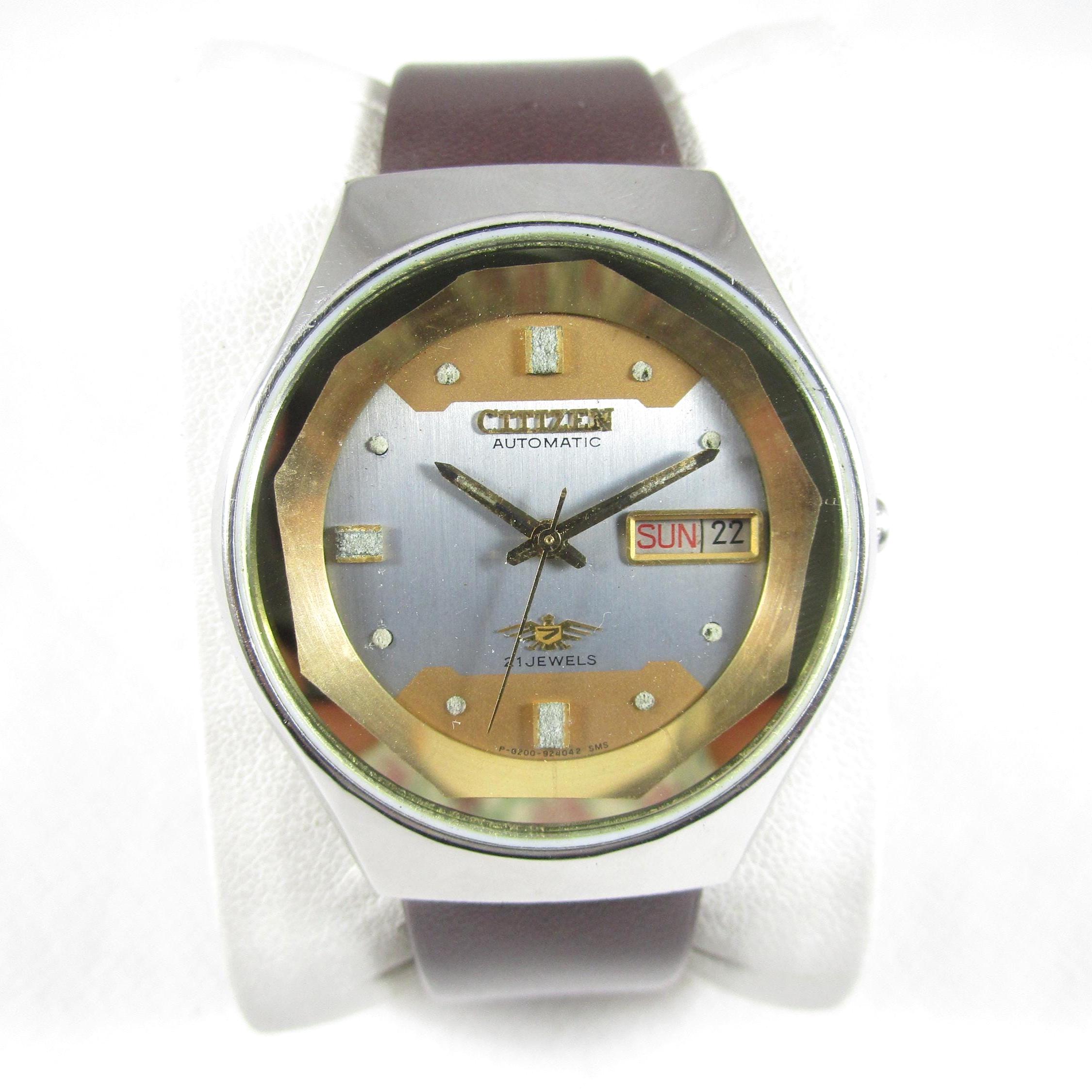 Vintage CITIZEN 21 Jewels Automatic Day Date Steel Case Japan Made