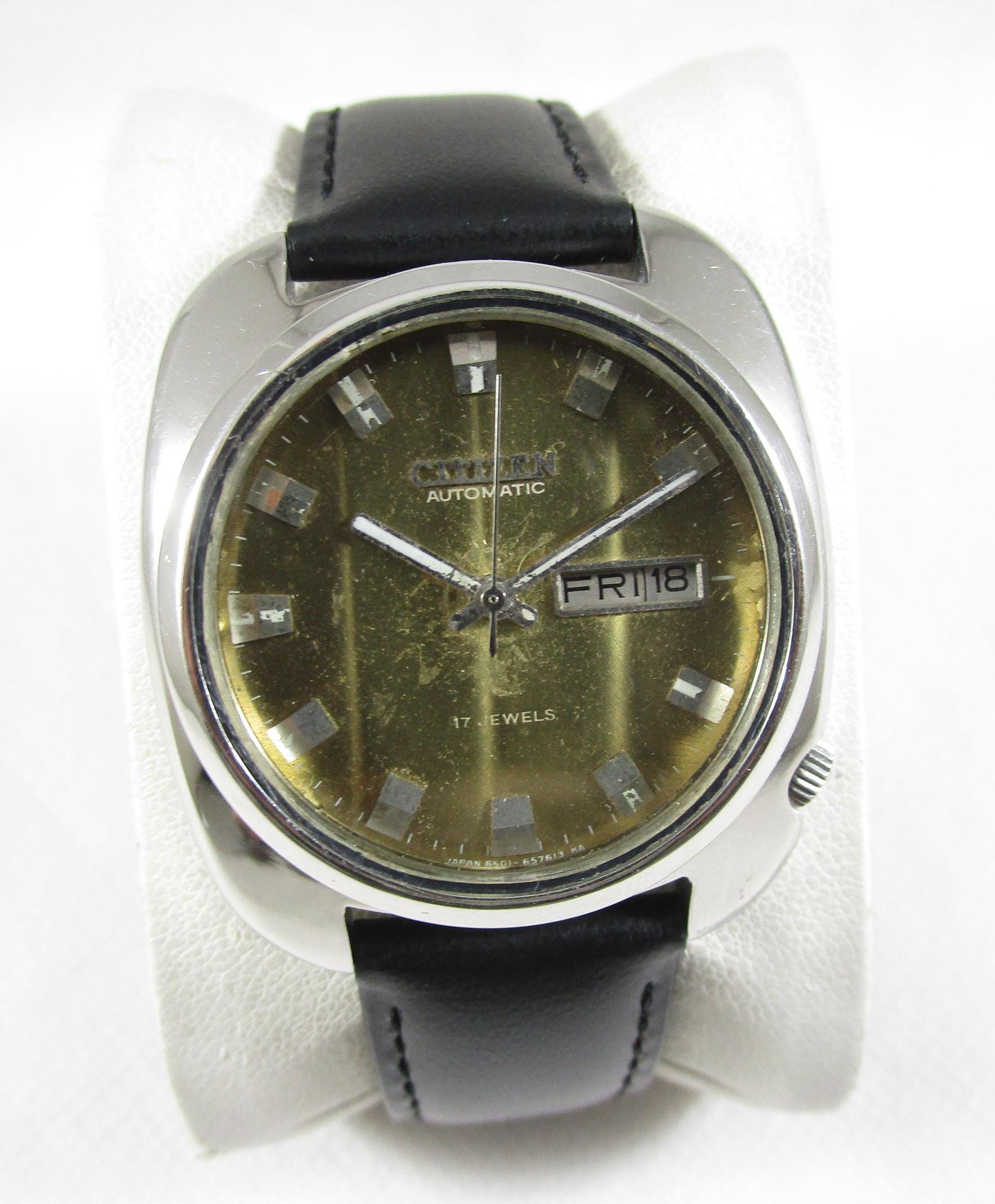 Vintage CITIZEN 17 JEWELS Automatic Day Date Japan Made Watch