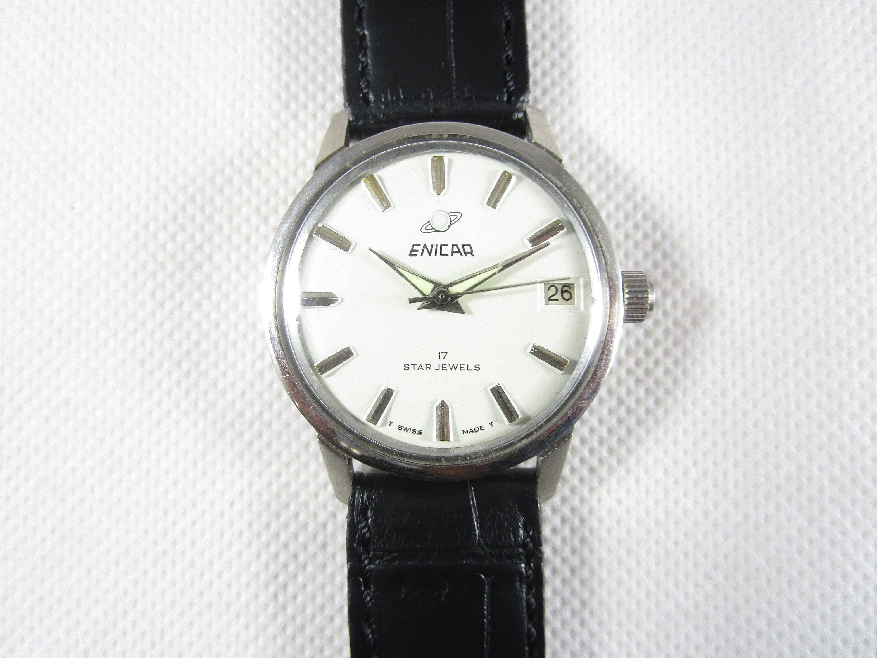 ENICAR STAR 17 JEWELS Date Swiss Made Winding Vintage Watch Z552 Etsy Australia