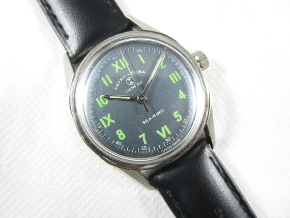 Original 100 Vintage FAVRE LEUBA GENEVE Sea King Schweizer Armbanduhr B711 Etsy