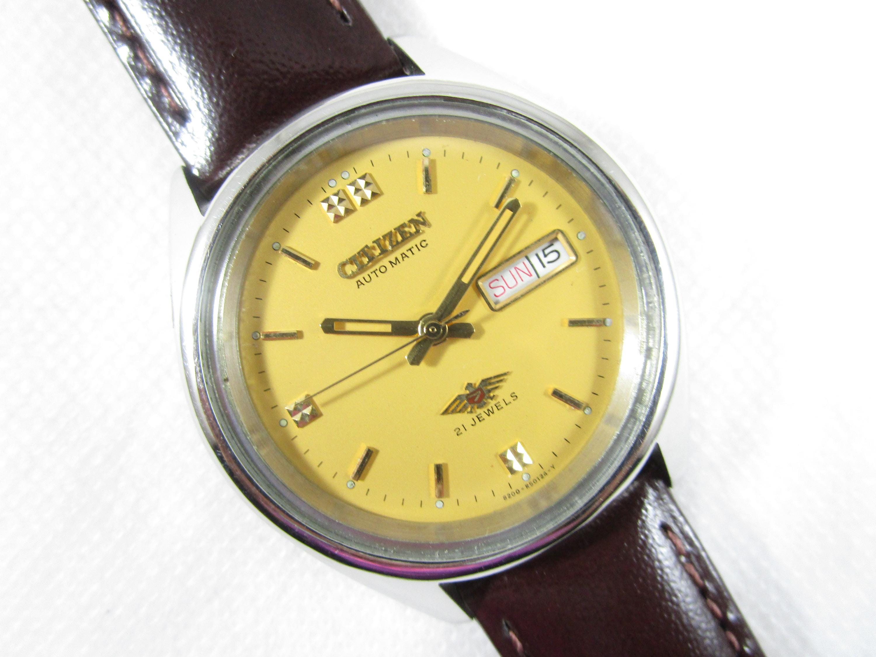 Vintage CITIZEN 21 Jewels Automatic Day Date Japan Made Watch 