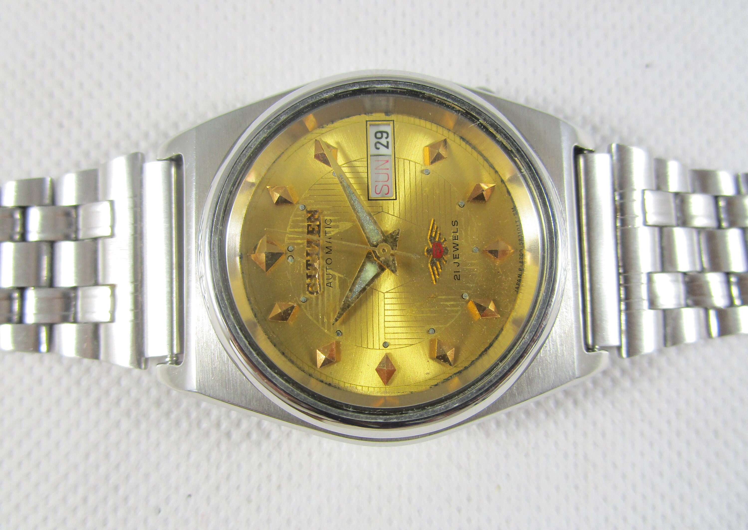 廃盤 オート AP セット 真鍮 Original CITIZEN 21 JEWELS Day-date Automatic Japan Made Wrist