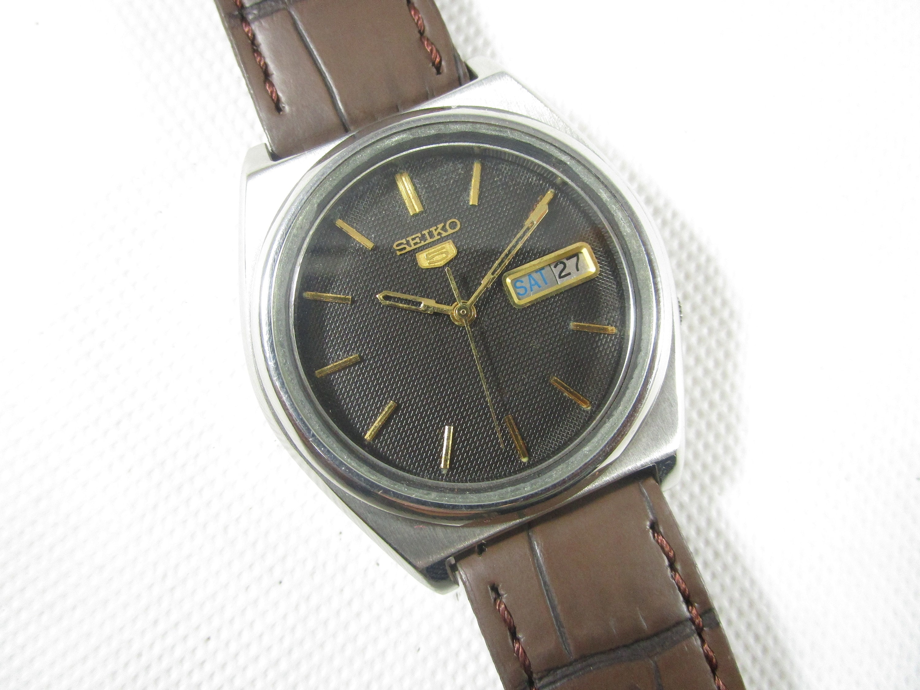 ORIGINAL SEIKO 5 Automatic Day Date Japanese Wrist Gent's Vintage