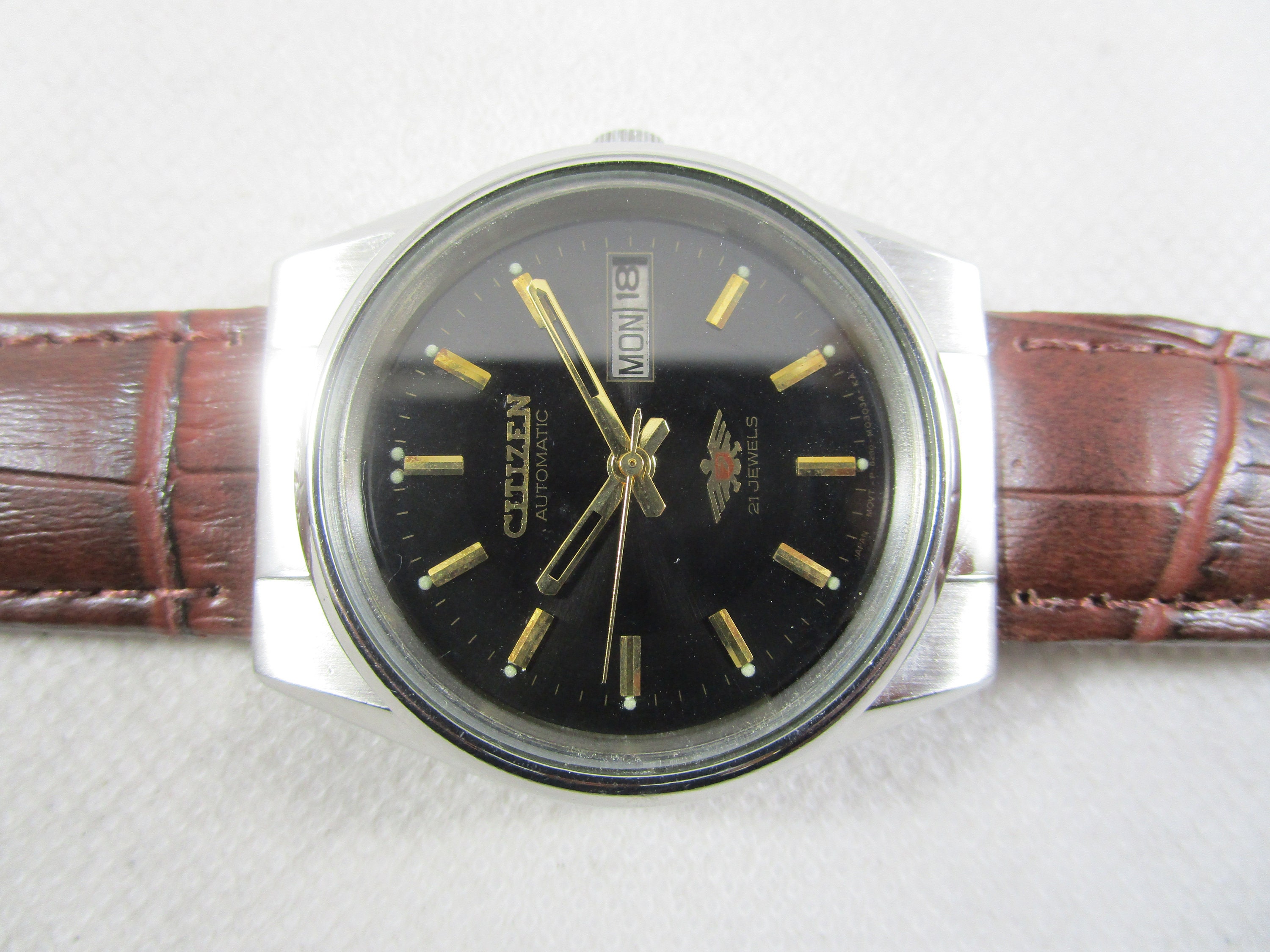 Vintage CITIZEN 21 Jewels Automatic Day Date Japan Made Watch